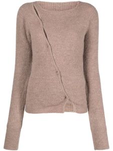 Jacquemus cardigan Le Maille Pau à design asymétrique - Marron