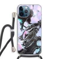 Pastel zwart: iPhone 12 Pro Max Transparant Hoesje met koord