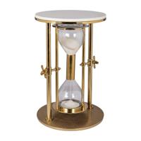 Richmond Bijzettafel Tempus Marmer en glas, 40cm - Goud - Rond - thumbnail