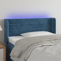 Hoofdbord LED 93x16x78/88 cm fluweel blauw