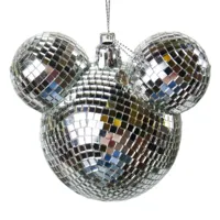 Disney kerstbal oren van Mickey disco zilver