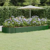 VidaXL Plantenbak 373x140x36 cm gegalvaniseerd staal groen