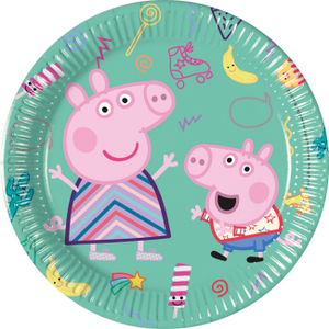 Gebakbordjes Peppa Pig en George groen