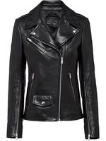 Prada veste de moto en cuir - Noir - thumbnail