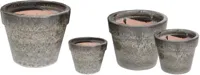 Mega Collections Geglazuurde Bloempot Basic 47x39 cm - Bruin