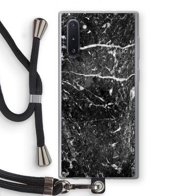 Zwart marmer: Samsung Galaxy Note 10 Transparant Hoesje met koord