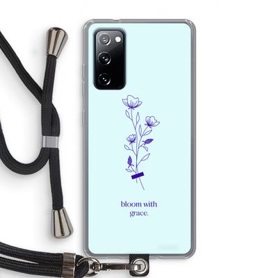Bloom with grace: Samsung Galaxy S20 FE / S20 FE 5G Transparant Hoesje met koord