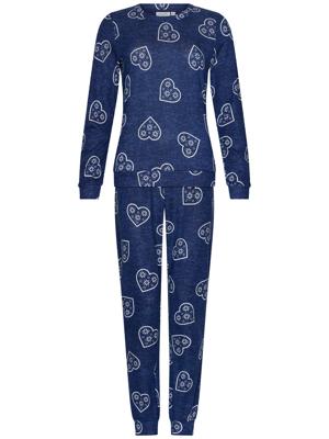 Zachte perzikfleece pyjama harten Rebelle