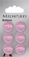 Milward Parelmoer Knoop Roze 16mm (6 stuks)