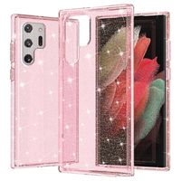 Samsung Galaxy S22 Ultra 5G Stijlvolle Glitter Series Hybrid Case - Roze - thumbnail