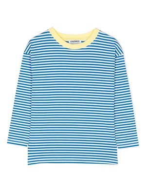 KINDRED t-shirt rayé à bords contrastants - Bleu