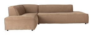 Zuiver Loungebank 'Fat Freddy' Links, Rib, kleur Caramel