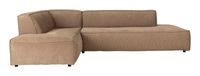 Zuiver Loungebank 'Fat Freddy' Links, Rib, kleur Caramel
