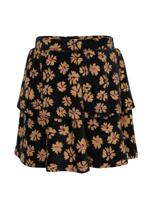 LOOXS Little winter velvet flare rok meisjes - zwart - bloem