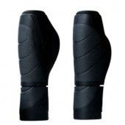 Simson handvatten ergonomics zwart-antraciet - ergonomische peddelvorm, optimale drukverdeling, extra steun, geschikt voor fietsen met/ zonder gripshift versnelling # #handvatten #ergonomics #zwart-antraciet