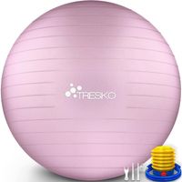 Tresko- Fitnessbal, yogabal met pomp - diameter 55 cm - PrincessPink - thumbnail