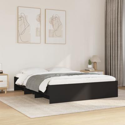 Bedframe zonder matras 160x200 cm spaanplaat zwart