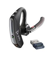 POLY Voyager 5200 Headset Draadloos oorhaak Car/Home office Bluetooth Oplaadhouder Zwart