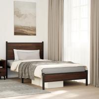 Bedframe zonder matras metaal bruin eikenkleurig 100x190 cm