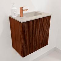 Toiletmeubel Mondiaz Joya Dlux | 40 cm | Meubelkleur Ruby | Faye wastafel Opalo Wasbak Rechts | 1 kraangat