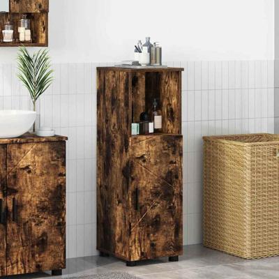Badkamer Kast Gerookt eiken 30 x 35 x 95 cm Bewerkt hout