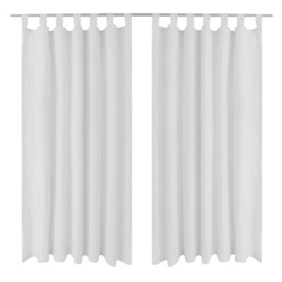 VidaXL Micro-satijnen gordijnen met ringen 140 x 225 cm 2 stuks (wit)