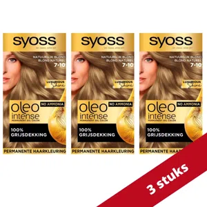 Syoss Oleo Intense Haarverf 7-10 Natuurlijk Blond - Voordeelverpakking - 3 stuks