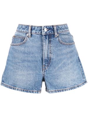 Alexander Wang short en jean à taille haute - Bleu