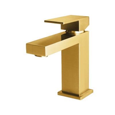 Creavit Aloni wastafelmengkraan 13 cm eenhendel vierkant geborsteld goud