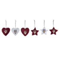 Kerst Decoratie Set DKD Home Decor Polyester (21 x 8 x 1 cm) (8 cm) (2 Stuks)