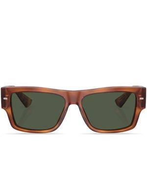 Dolce & Gabbana Eyewear lunettes de soleil carrée à effet écailles de tortue - Jaune