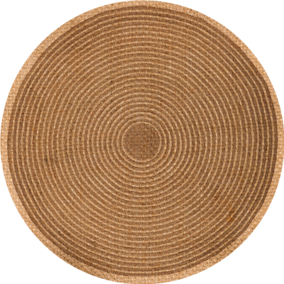 Vinyl vloerkleed ronde jute