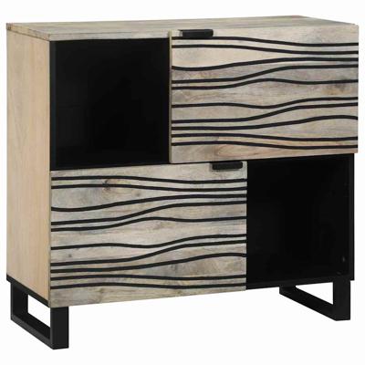 Dressoir Wit 80 x 33 x 75 cm massief mangohout