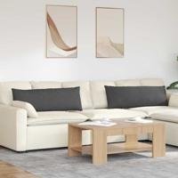 Sofa Kussens 2 pcs Donkergrijs 120 x 40 cm Katoen Stof