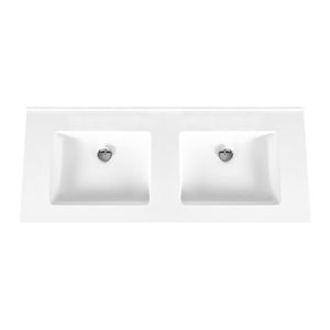 Wastafel BWS Veroni 45.5x120 cm Zonder Kraangaten Solid Surface Wit
