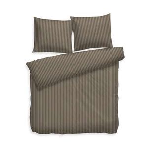 Heckett & Lane dekbedovertrek Uni Stripe - taupe grey - 240x200 cm - Leen Bakker