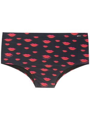 Amir Slama slip de bain à imprimé graphique - Noir