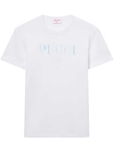 PUCCI t-shirt en coton à logo brodé - Blanc