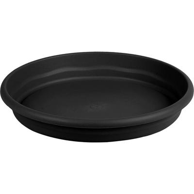 Opvangbord - zwart - kunststof - D26 cm - onderschaal/opvangbord