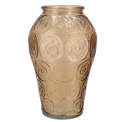 Bloemenvaas Circle - boeket vaas - glas - amber - 15 x 25 cm