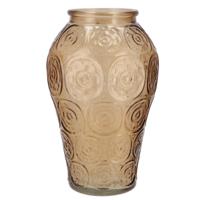 Bloemenvaas Circle - boeket vaas - glas - amber - 15 x 25 cm