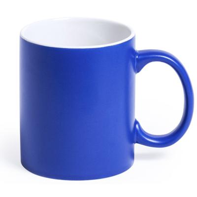 Koffiemok en Drinkbeker Allegra - blauw/wit - 350 ml - Keramiek - Mokken
