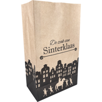 Zak | Blokbodemzak | Papier | 18/ 10x31cm | De zak van Sinterklaas | bruin | 1000 stuks