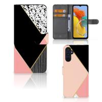 Samsung Galaxy M14 | Book Case | Zwart Roze Vormen