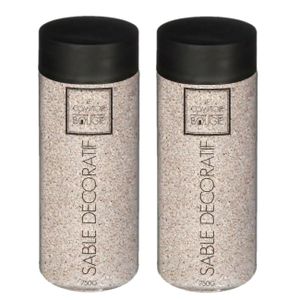 2x Potjes gekleurd decoratie zand beige 750 gram