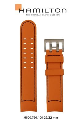 Horlogeband Hamilton H691.766.100 / H691766100 Rubber Oranje 22mm