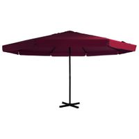 VidaXL Parasol met aluminium paal 500 cm bordeauxrood