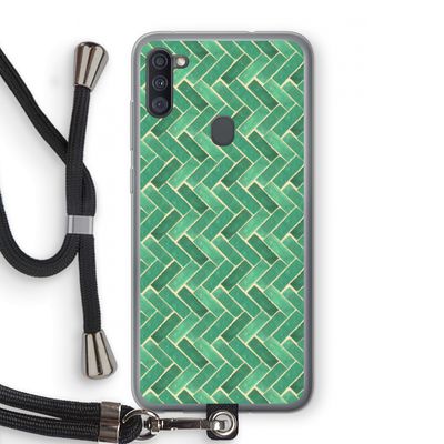 Moroccan tiles 2: Samsung Galaxy A11 Transparant Hoesje met koord