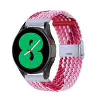 Braided nylon bandje - Roze gemêleerd - Samsung Galaxy Watch 4 - 40mm / 44mm