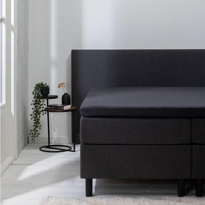 Sale: -35% | Topper Hoeslaken - Luna Stretch - 2-PACK - 180x200cm - Antraciet - Luna Bedding - Dekbed-Discounter.nl